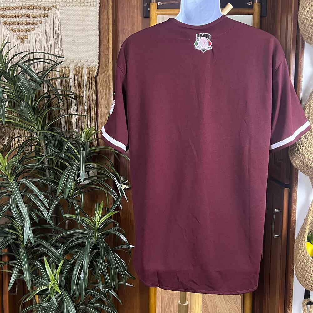 Tomateros De Culiacan Jersey Mens M Burgundy LMB Mexico Baseball New Era Sewn - Picture 2 of 14